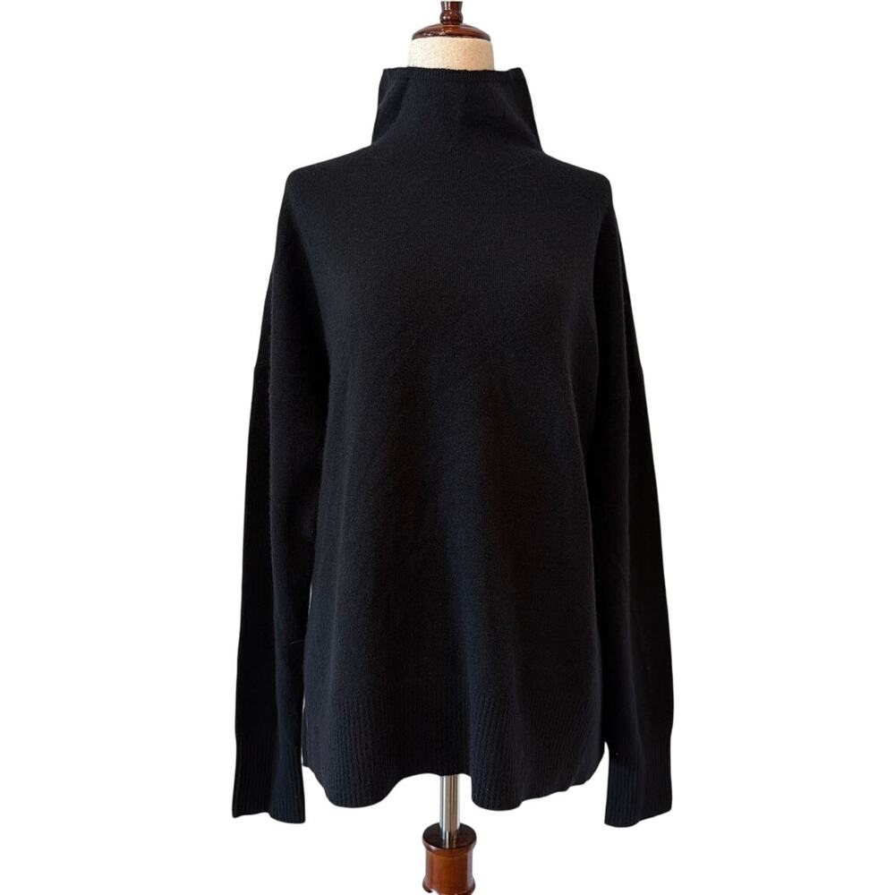 NWOT Nordstrom Cashmere Mock Neck Sweater, Black, Women’s Medium